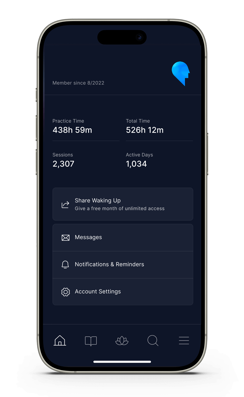 More tab with settings overview